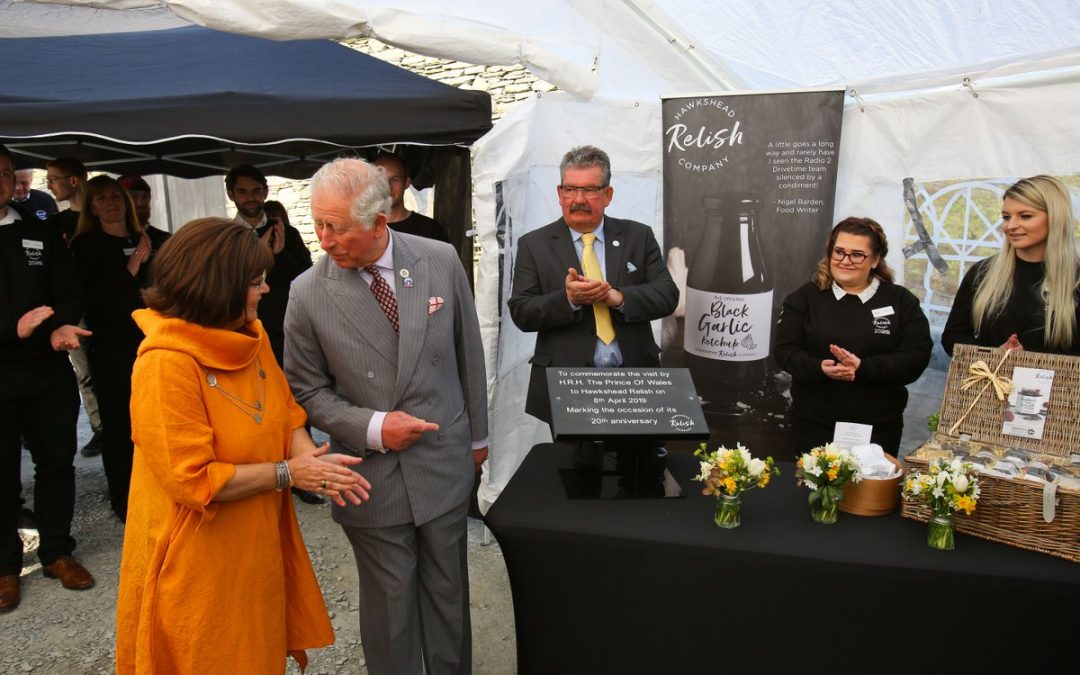 Royal Visit to Cumbria by H.R.H Prince Charles at Hawkshead Relish, 8 April 2019